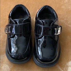 Toddler Shinny Black Dress Shoes